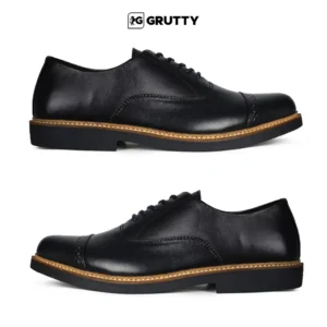 Sepatu Oxford kulit Asli Pantofel Pria Formal Hitam Black Series
