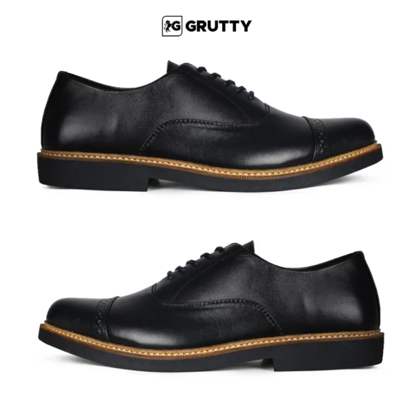 Sepatu Oxford kulit Asli Pantofel Pria Formal Hitam Black Series