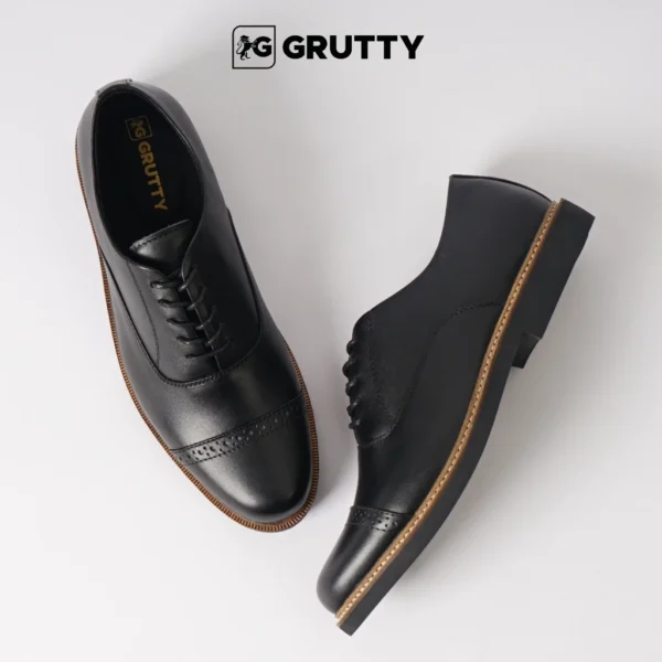 Sepatu Oxford kulit Asli Pantofel Pria Formal Hitam Black Series