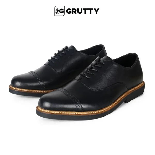 Sepatu Oxford kulit Asli Pantofel Pria Formal Hitam Black Series