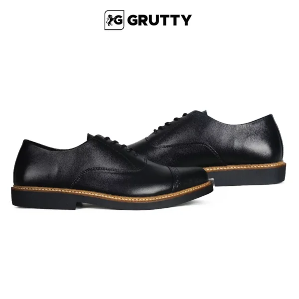 Sepatu Oxford kulit Asli Pantofel Pria Formal Hitam Black Series